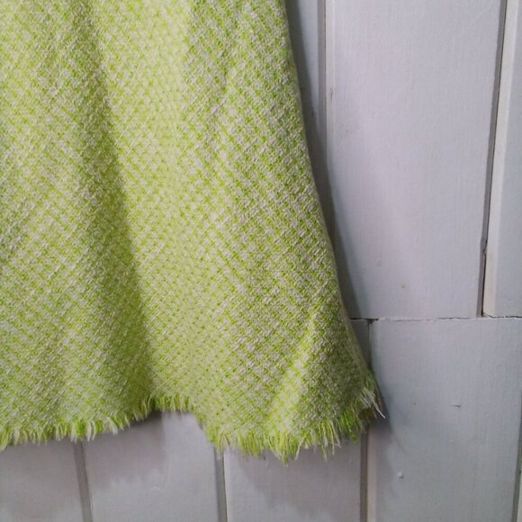 Zara Dress Girls 8 Sleeveless Tweed Raw Rem Green - Picture 7 of 16